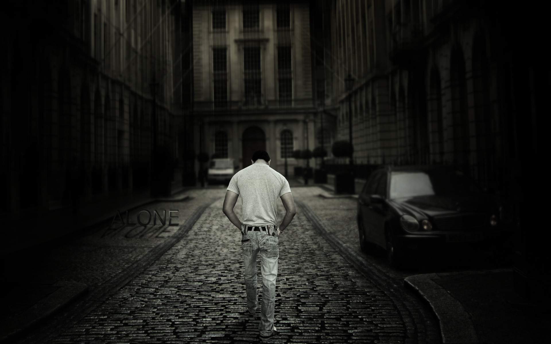Alone Hd Wallpaper Free Download Pixelstalk - Lonely Boy On Street -  1920x1200 Wallpaper 