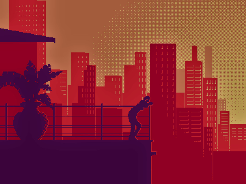 8-bit Loneliness - Red Aesthetic Pixel Background - HD Wallpaper 