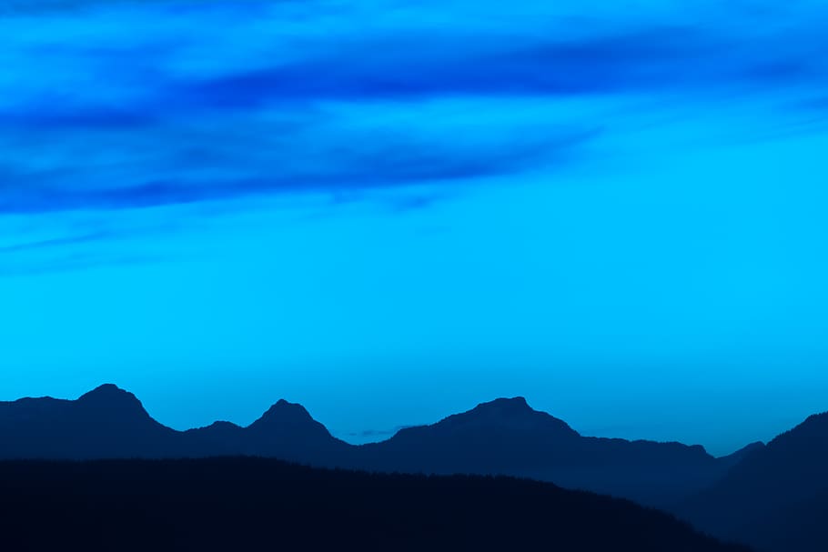 Sky, Editing, Light, Gradient, Shade, Mountain, Scenery, - Black Mountain Blue - HD Wallpaper 