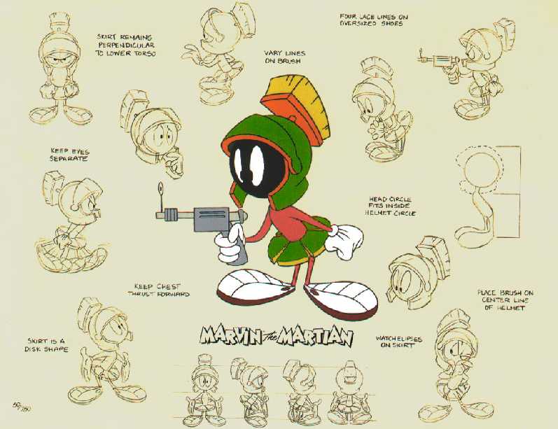 Marvin Art - Marvin The Martian Model Sheet - HD Wallpaper 