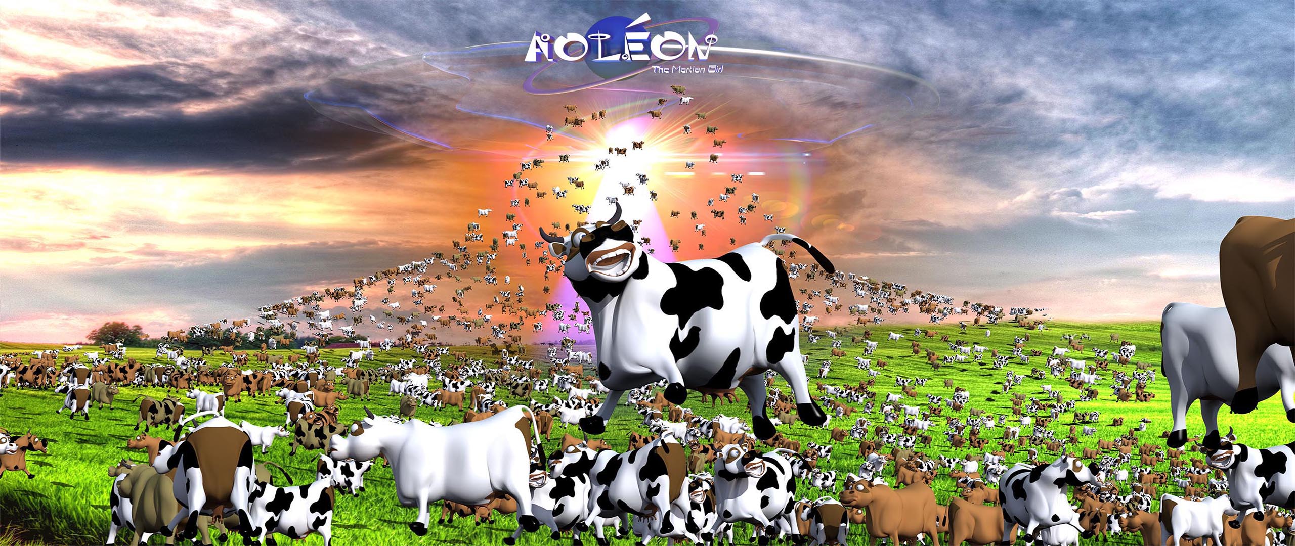Abduction Of The Cows Destop Wallpaper - Dairy Cow - HD Wallpaper 