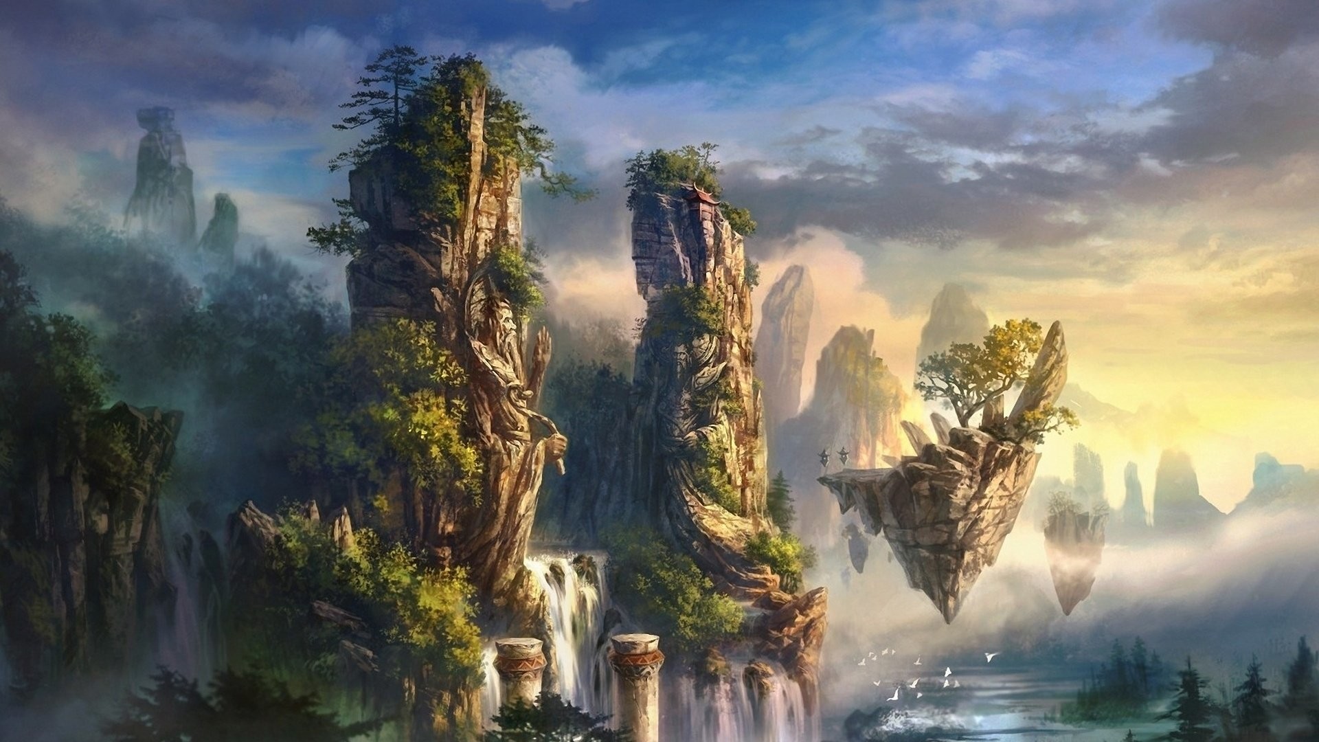 Anime Fantasy Landscape Wallpapers Mobile 
 Data-src - Hanging Garden Of Babylon - HD Wallpaper 