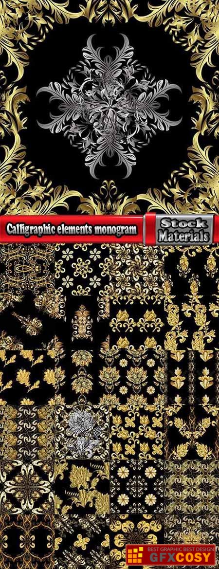 Calligraphic Elements Monogram Wallpaper Pattern Flower - Needlework - HD Wallpaper 