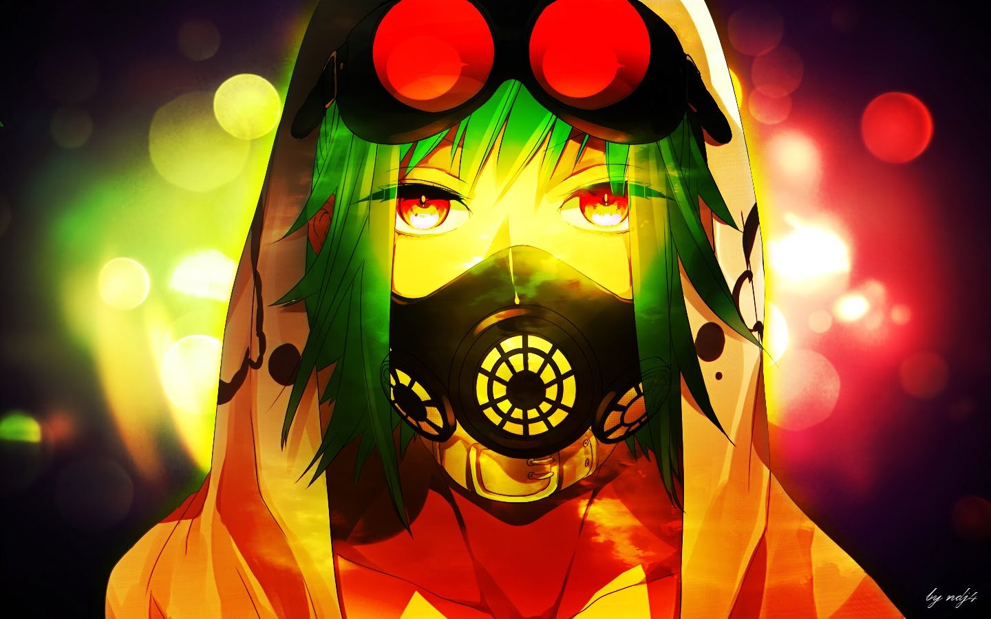 Gumi Vocaloid Gas Mask - HD Wallpaper 