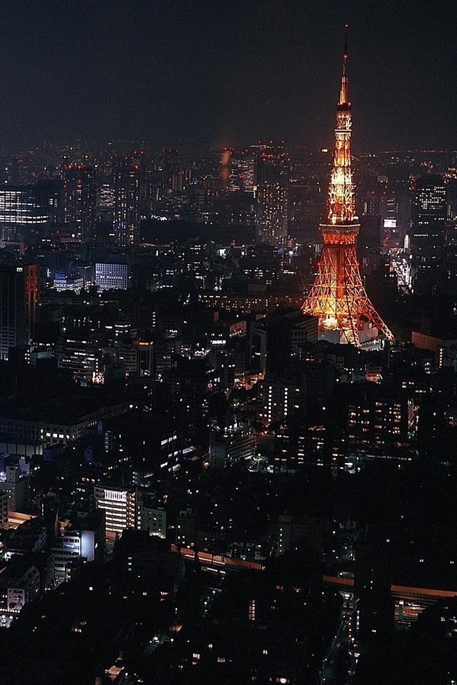 Iphone Wallpaper Cityscape, Night, Lights, Tower, Tokyo, - Tokyo - HD Wallpaper 
