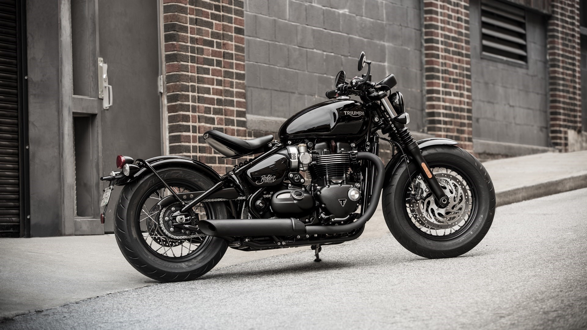 1920x1080, 2018 Triumph Bonneville Bobber Black Hd - Triumph Bonneville Bobber Black - HD Wallpaper 