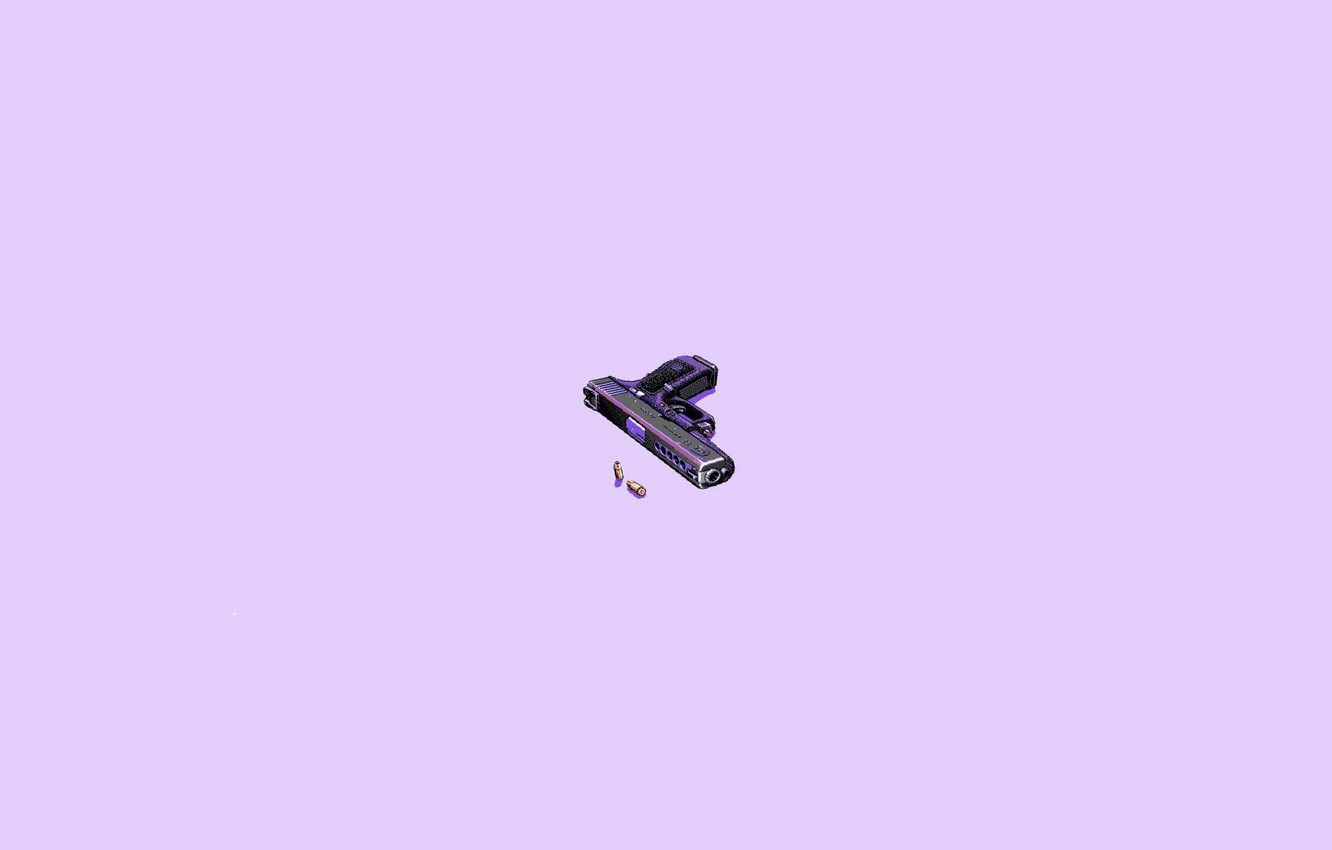 Photo Wallpaper Gun, Pink, Minimalism, Bullets, Pixelart - Helicopter - HD Wallpaper 