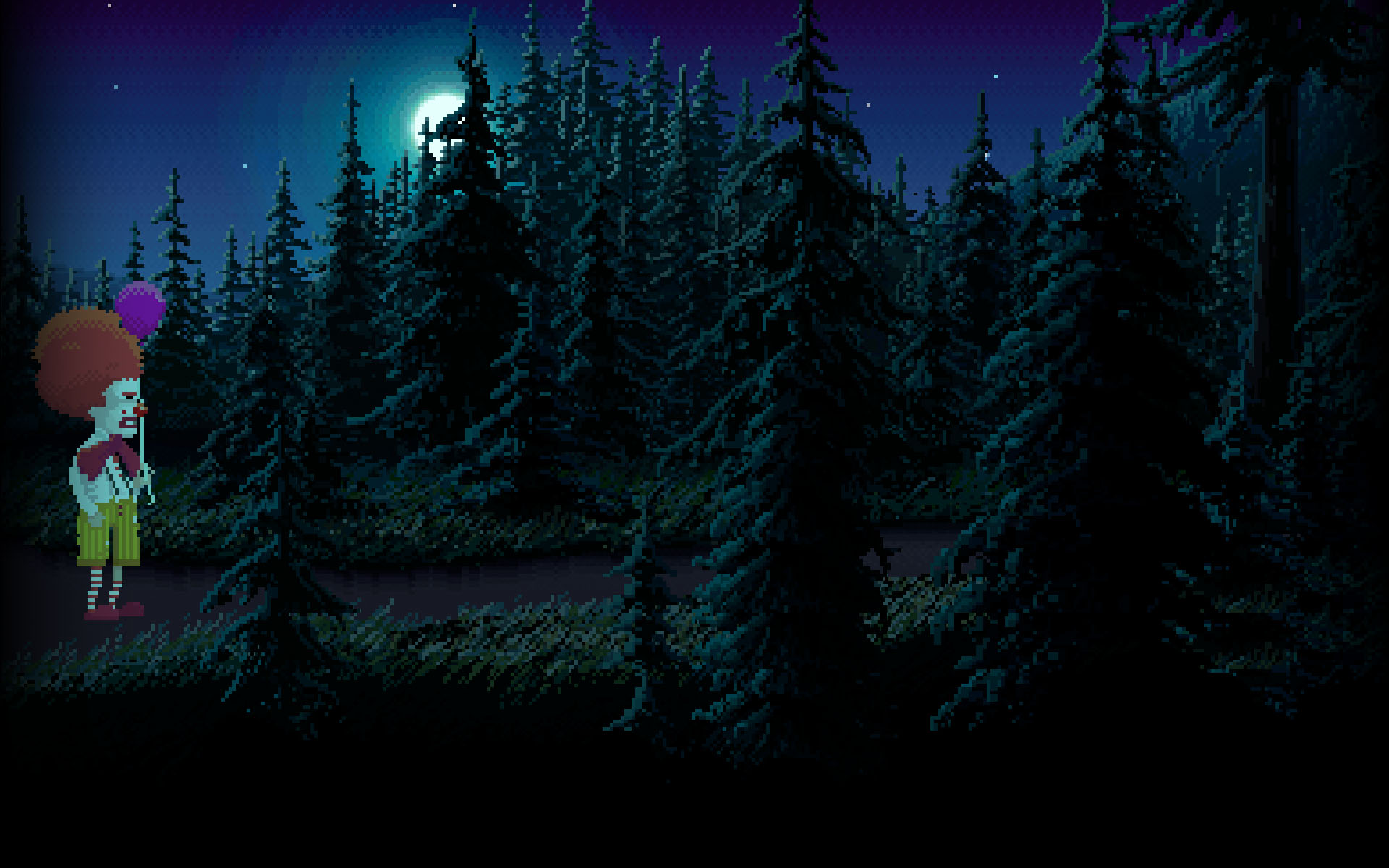 Pixel Art Night Background - HD Wallpaper 