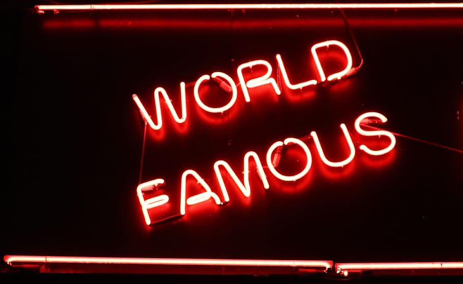 World Famous Neon Light Signage, Red, Closeup, Typeface, - Famous Neon - HD Wallpaper 