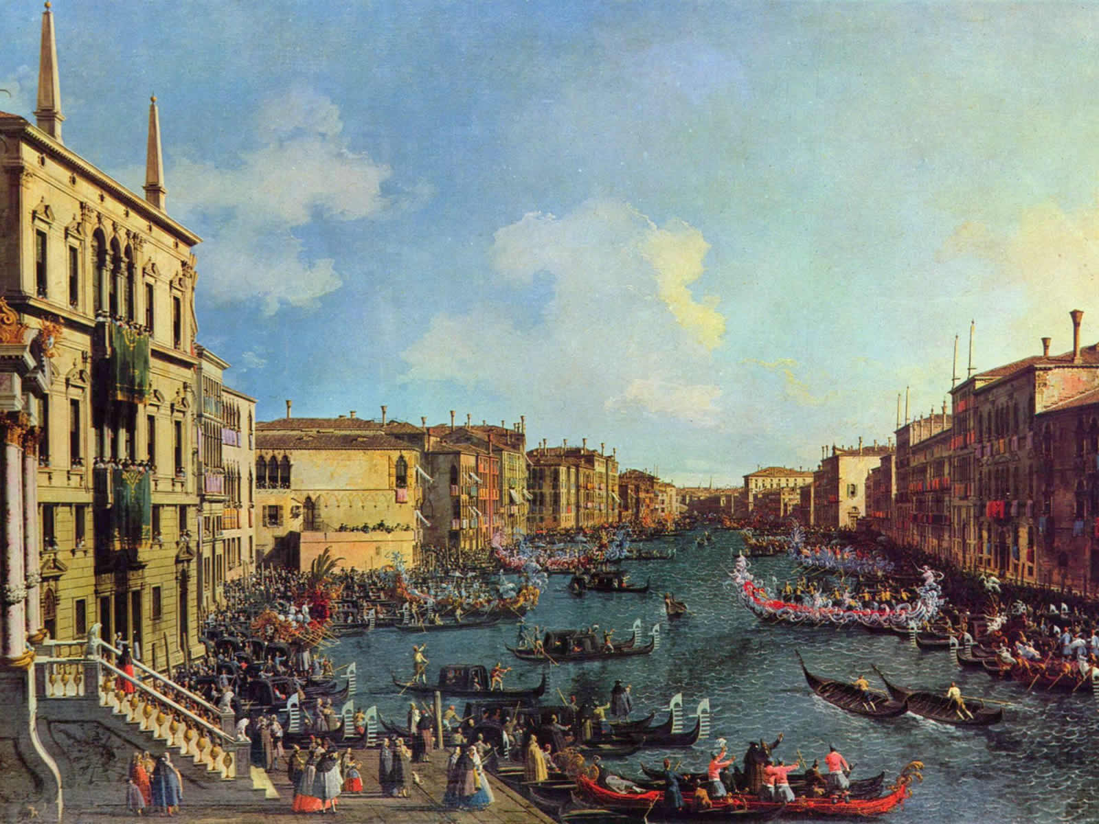 1600*1200 World Famous Paintings / Fine Art Painting - Regatta On The Grand Canal - HD Wallpaper 