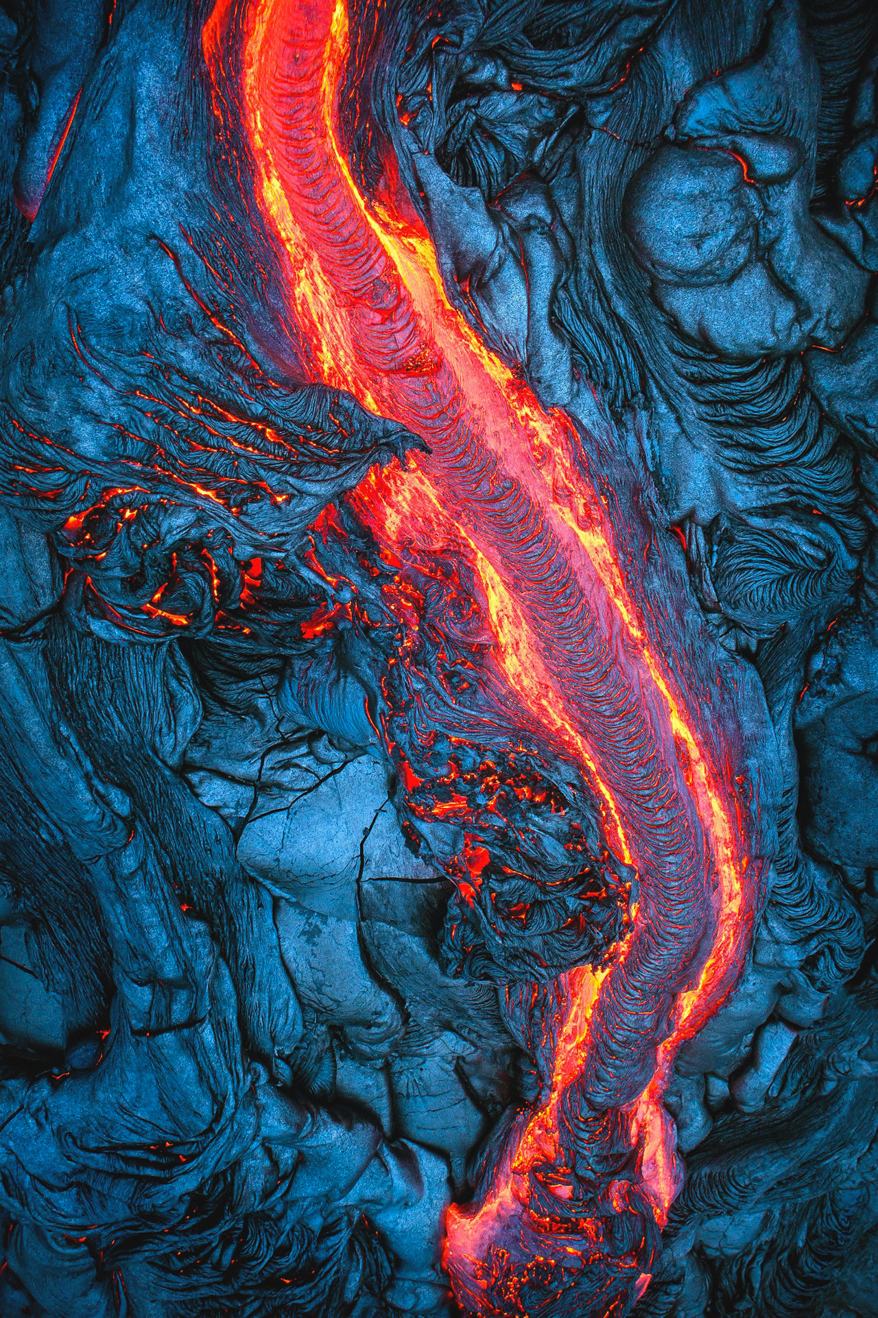 Lava Flow Aerial View - HD Wallpaper 