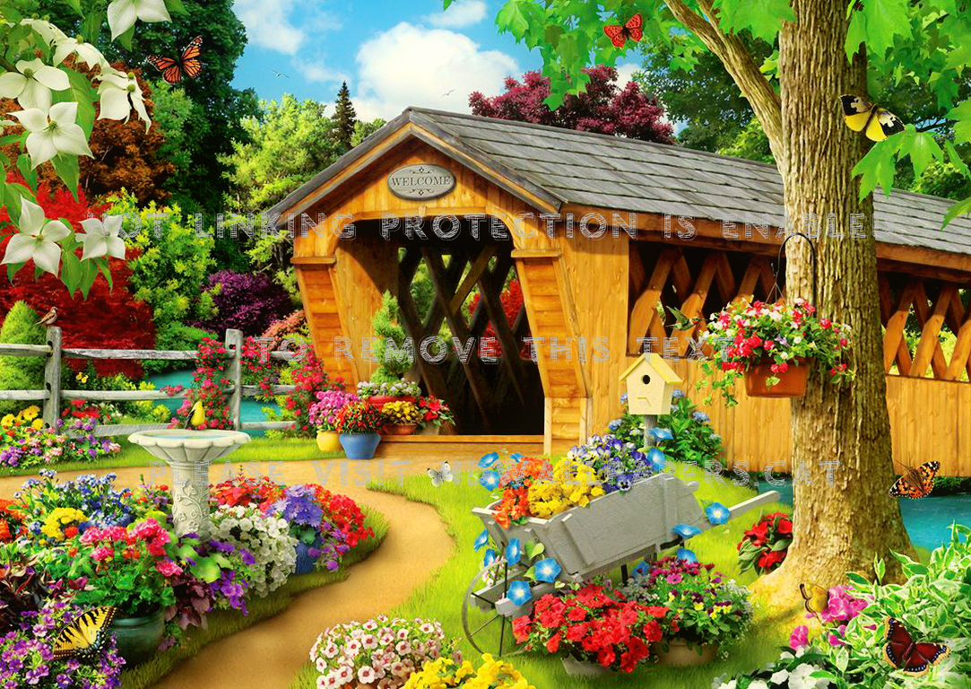 Welcome Home Colorful Flowers Bridge Summer - HD Wallpaper 
