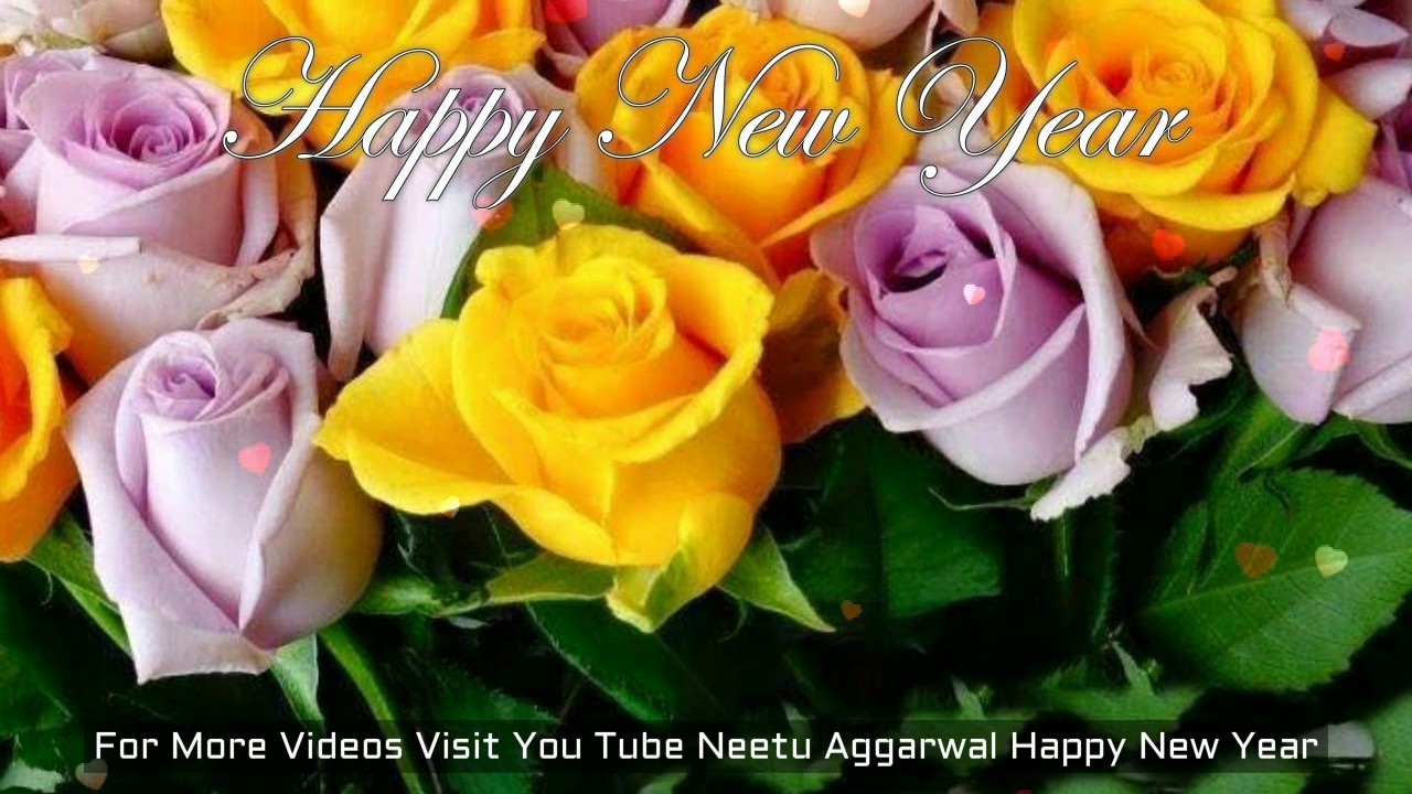 Happy New Year With Flowers - HD Wallpaper 