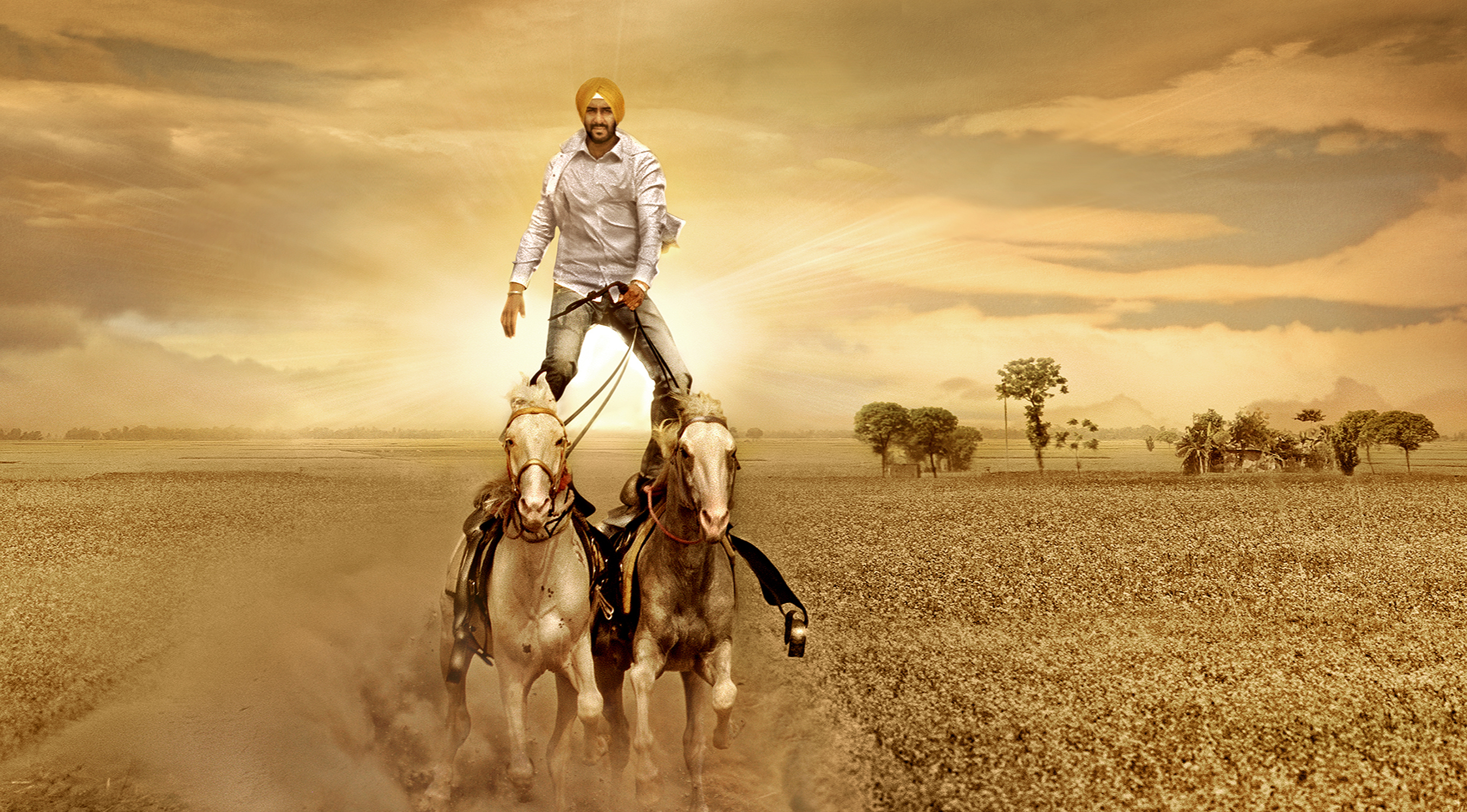 Latest Full Hd Ajay Devgan Horse Riding High Definition - Jab Tak Hai Jaan Vs Son Of Sardar - HD Wallpaper 