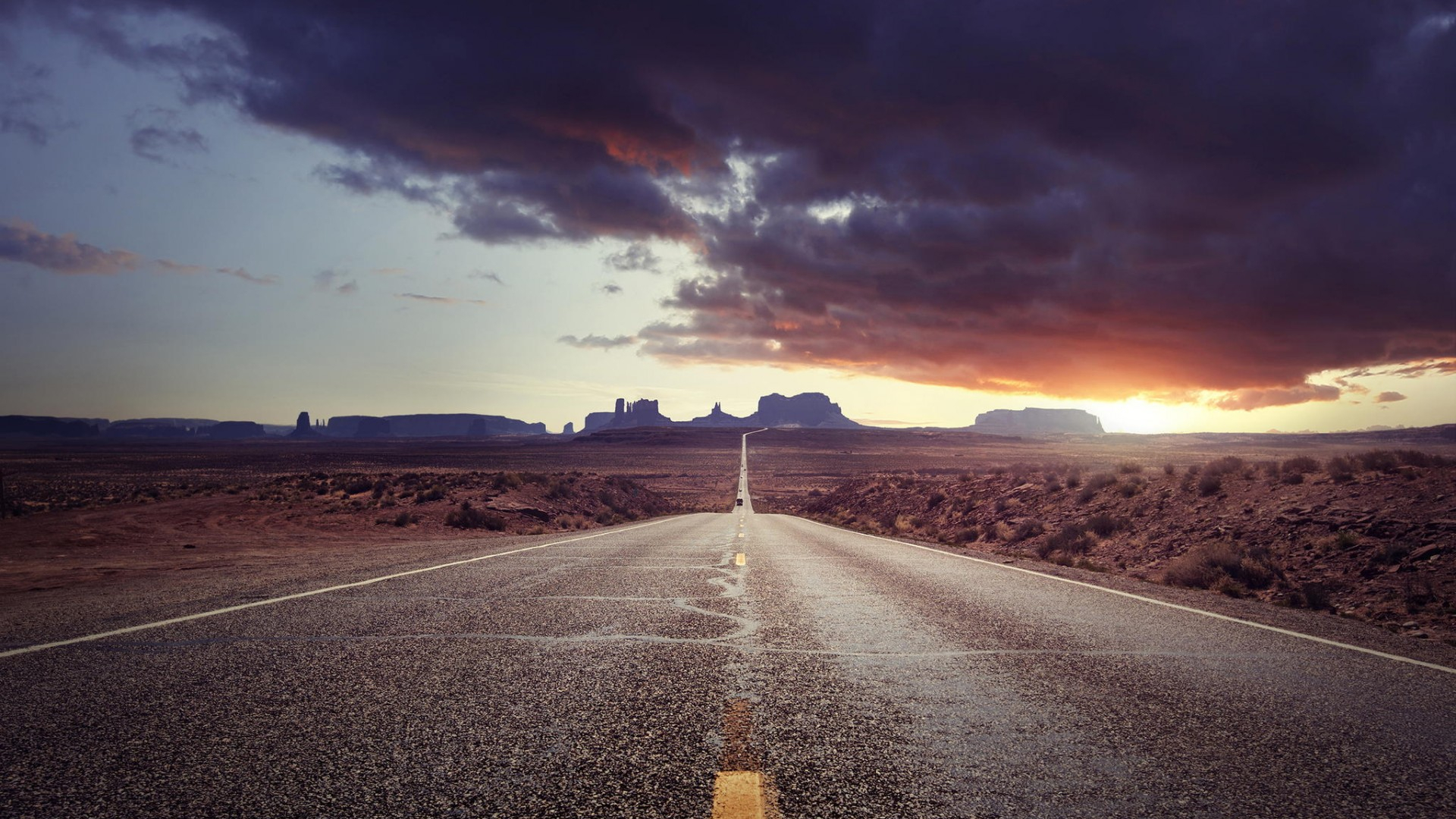 Long Road In The Desert - HD Wallpaper 