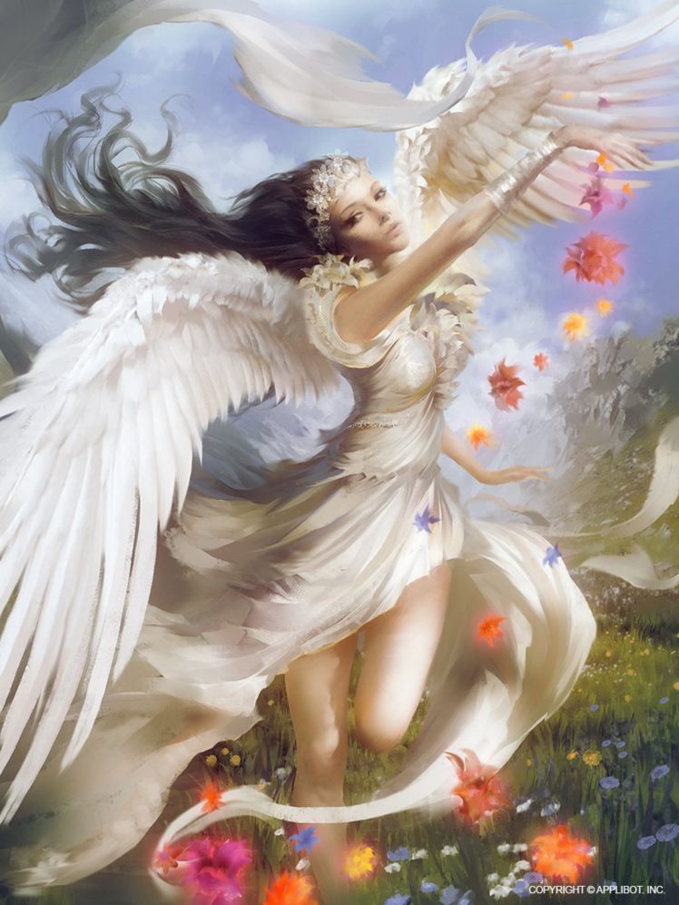 Beautiful Angel Women With Wings - HD Wallpaper 