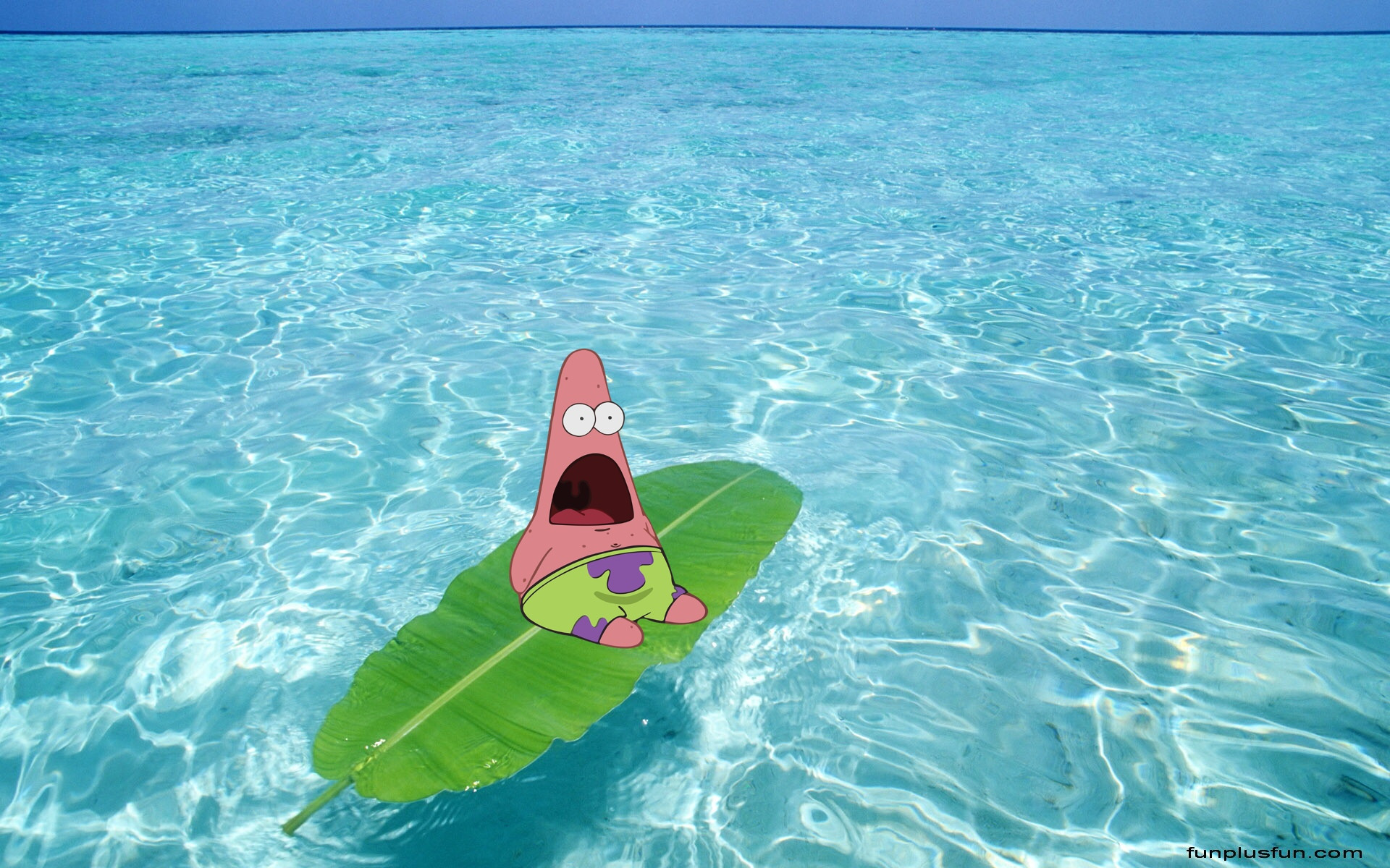 Patrick Star In The Ocean - HD Wallpaper 