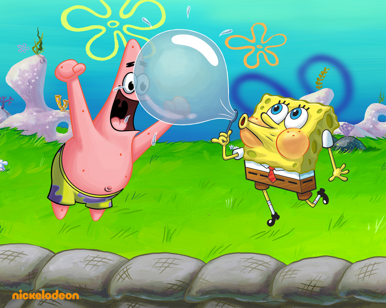 10 Images About Spongebob Fever On Pinterest - Spongebob Blowing Bubbles With Patrick - HD Wallpaper 
