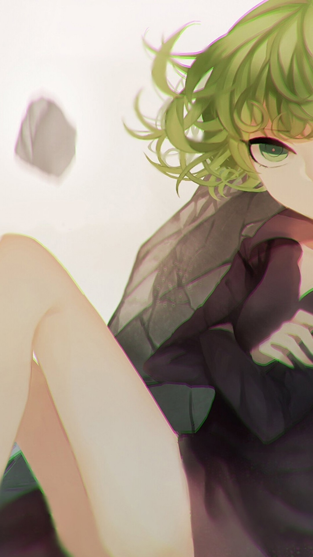 One Punch Man, Tatsumaki, Green Hair, Black Dress - Hd Wallpaper For Iphone Of Tatsumaki - HD Wallpaper 