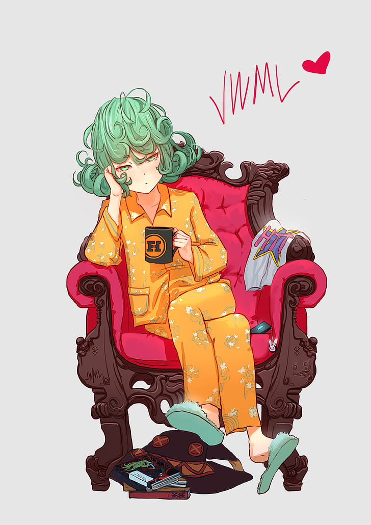 One-punch Man, Anime Girls, Green Hair, Green Eyes, - HD Wallpaper 