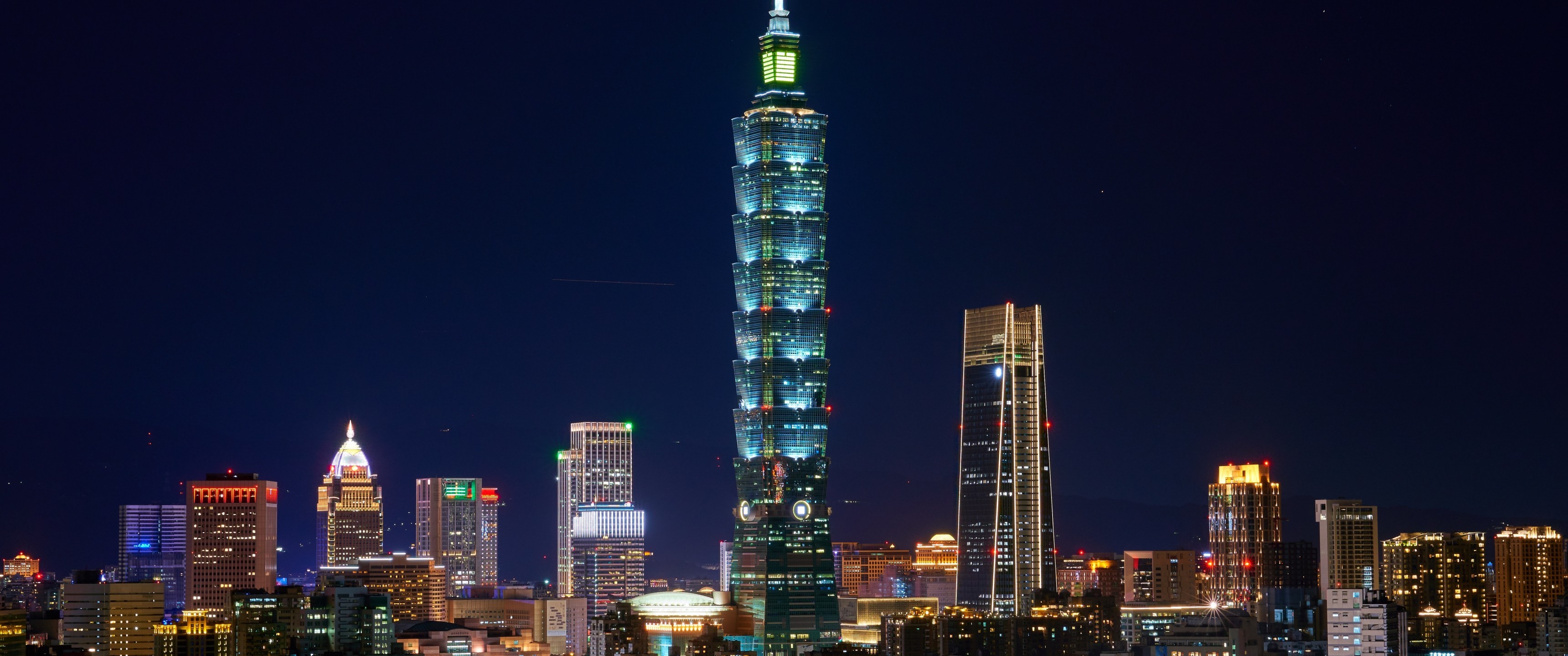 Taiwan, Taipei, Cityscape, Skyscraper, Night, Modern - Taipei - HD Wallpaper 
