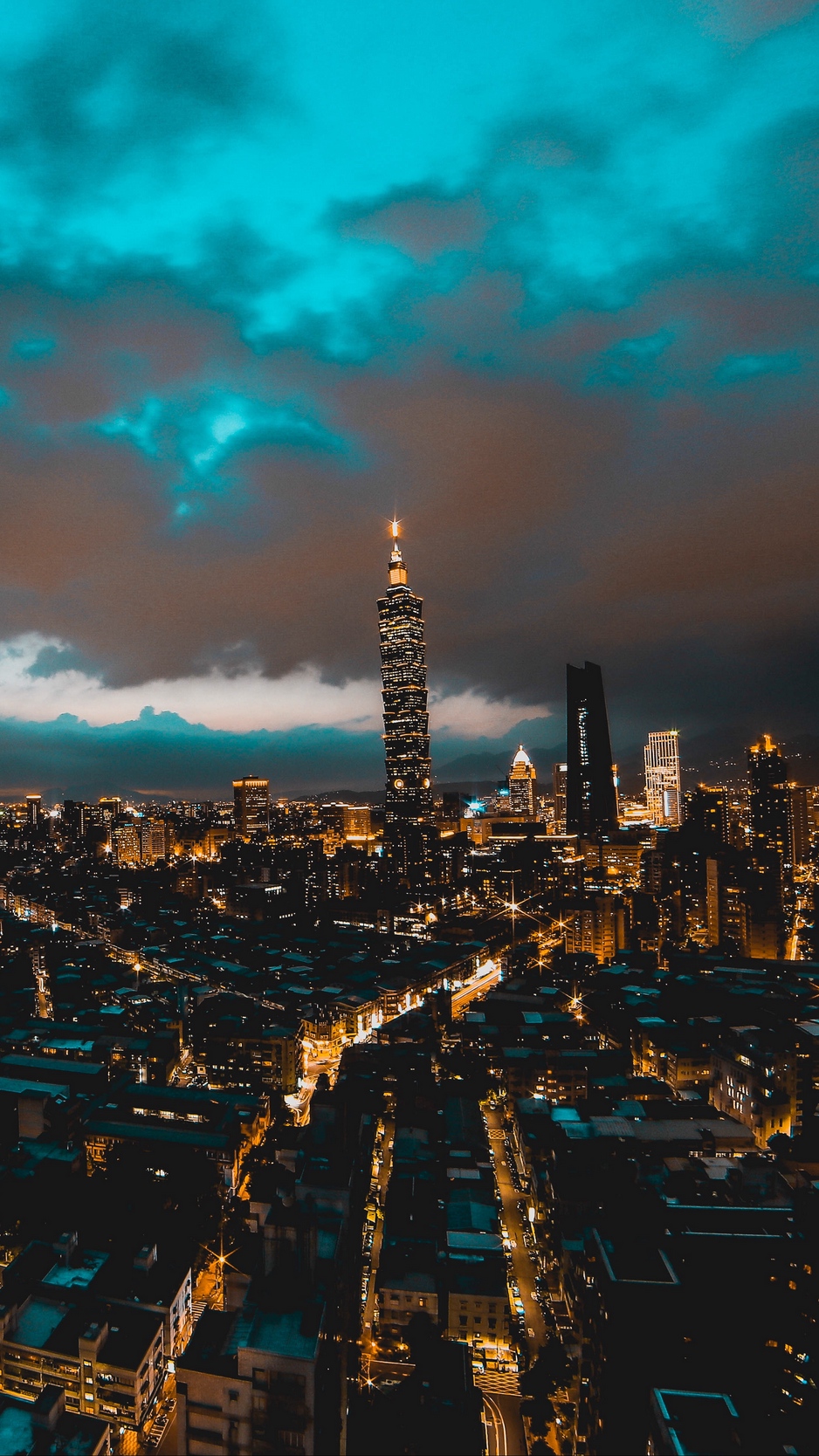 Wallpaper Taipei, Taiwan, Skyscrapers, Night, Buildings - Taiwan Wallpaper 4k - HD Wallpaper 