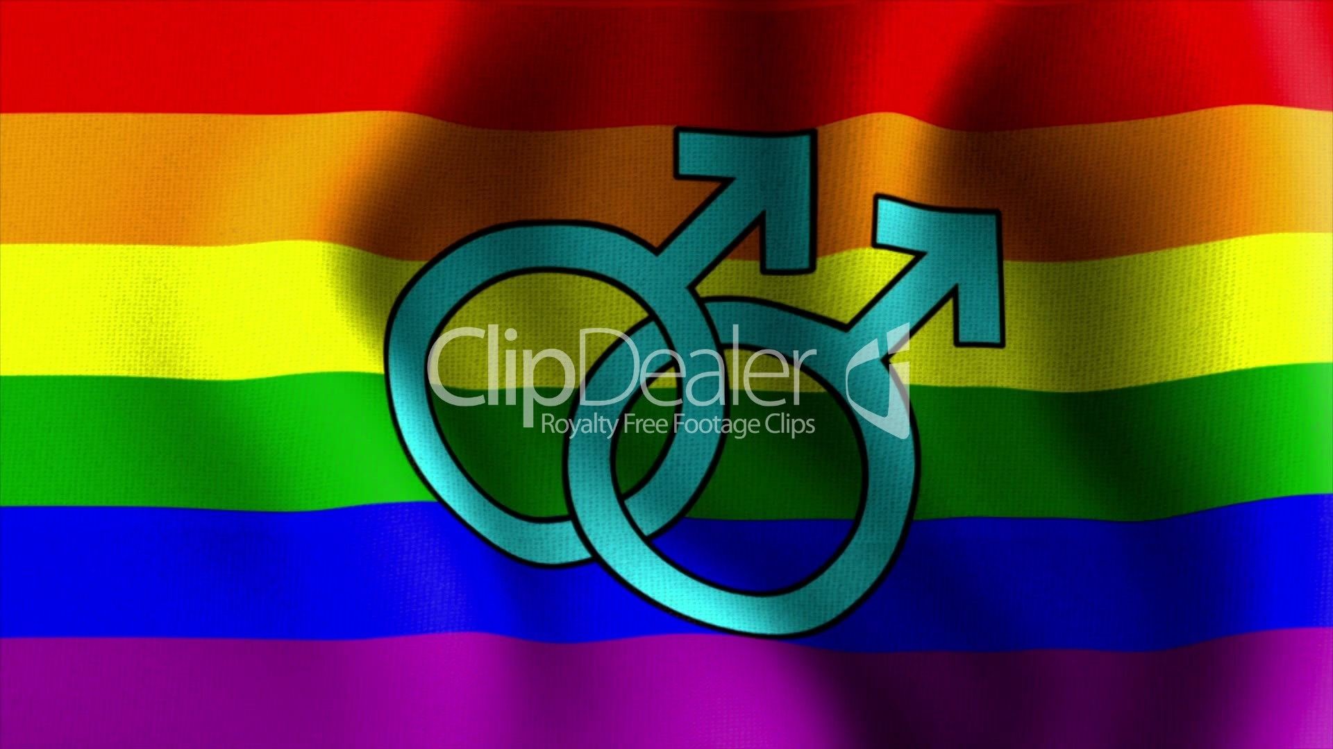 Gay & Proud - Rainbow Flag Male Symbol - HD Wallpaper 