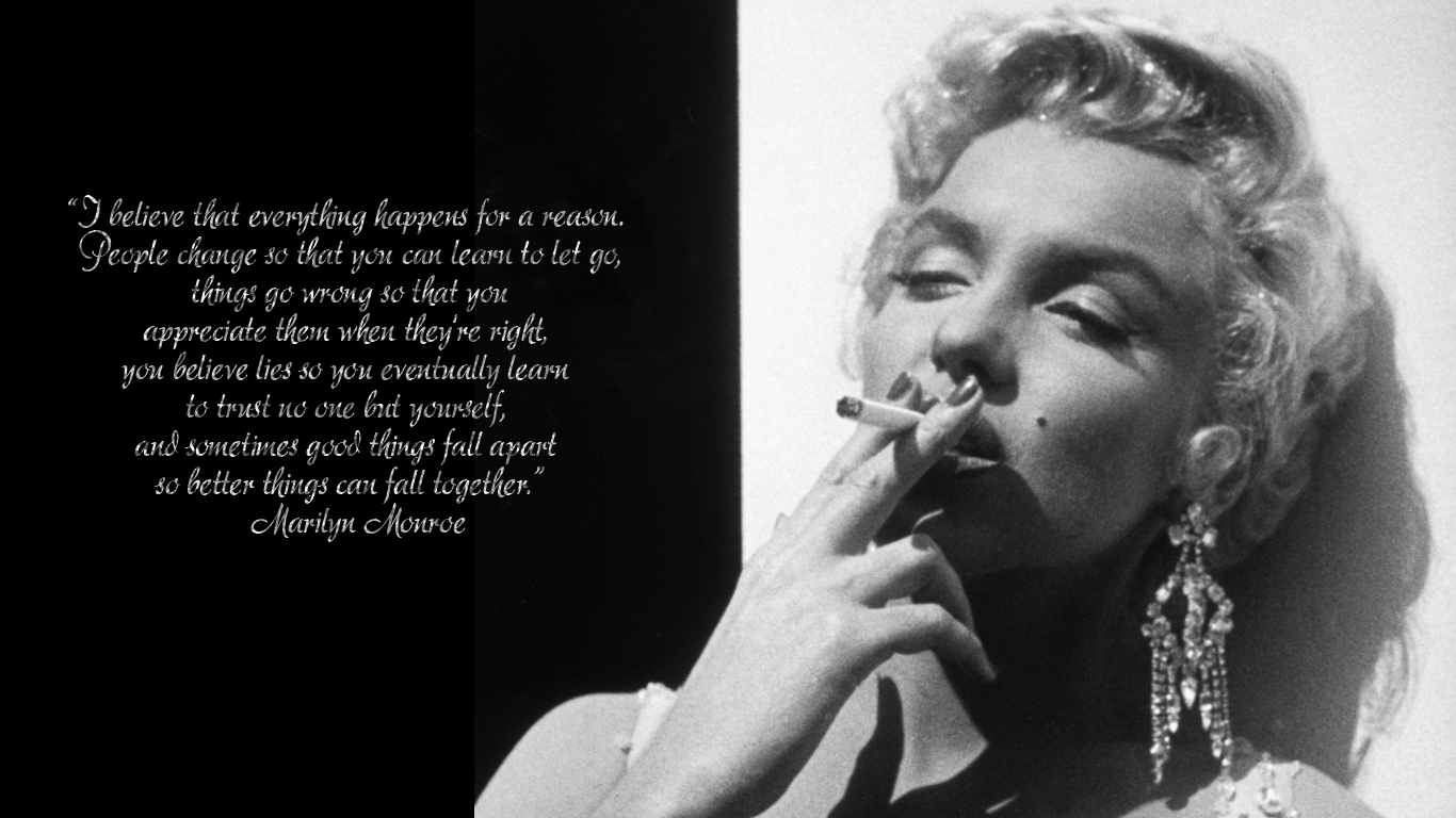 Marilyn Monroe Quotes Wallpaper - Marilyn Monroe With Cigar - HD Wallpaper 