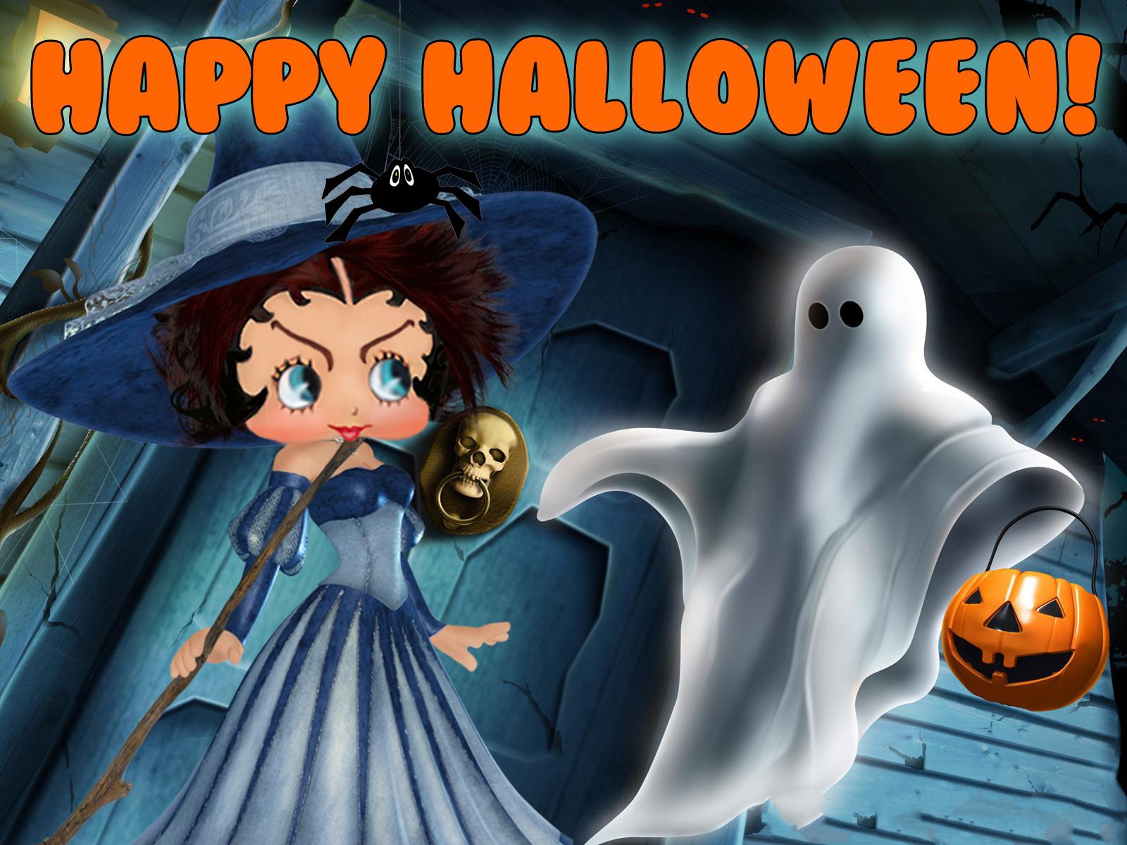 Betty Boop Halloween Widescreen Wallpaper - Night The Ghost Got In By James Grover Thurber - HD Wallpaper 