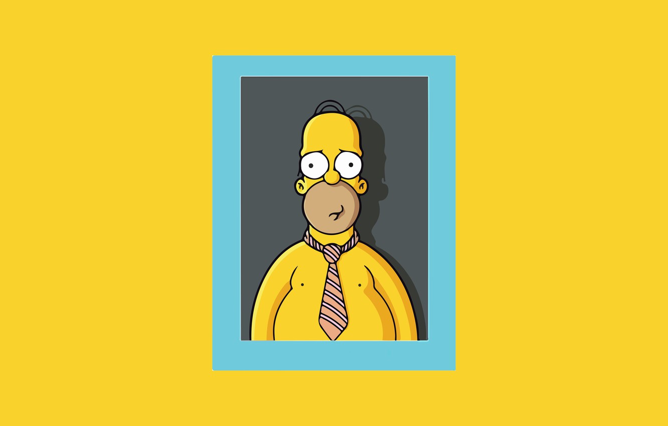 Photo Wallpaper The Simpsons, Figure, Frame, Homer, - Homer Simpson Minimalist Wallpaper Pc - HD Wallpaper 