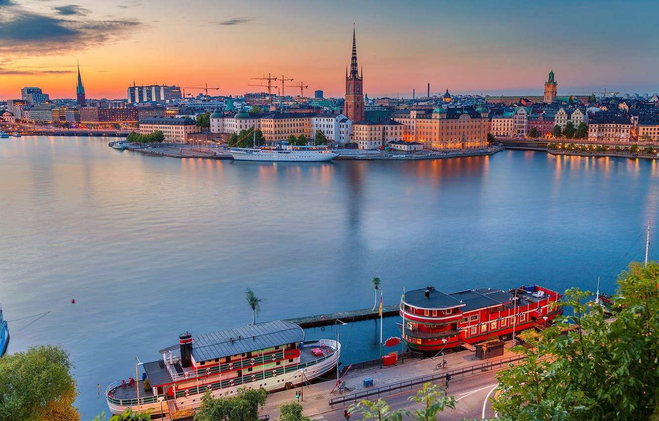 Photo Wallpaper Morning, Sweden, Stockholm - Stockholm Sweden - HD Wallpaper 