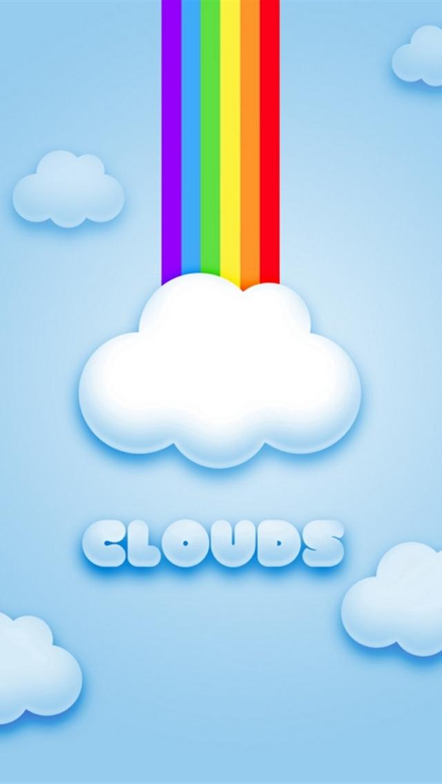 Rainbow And Clouds Iphone 5s Wallpaper - Cool Cute Wallpapers For Iphone 5 - HD Wallpaper 