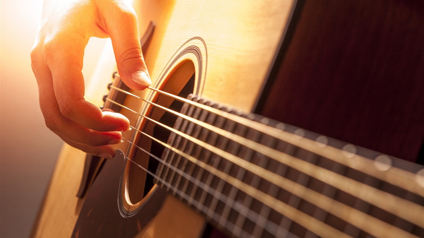 Guitar String And Hand-music Hd Wallpaper2015 - Music Instruments - HD Wallpaper 