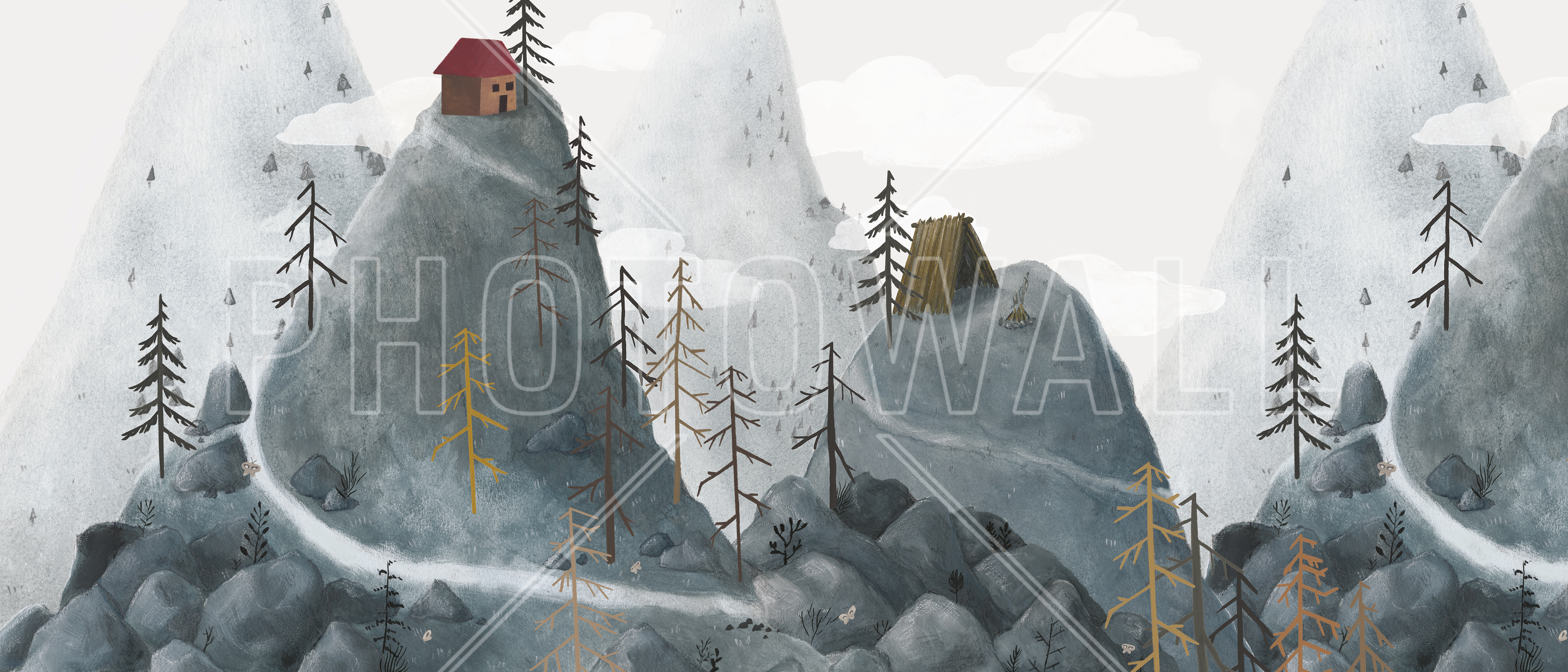 Village Fantasy Mountains - Fantasy Village In The Mountains - HD Wallpaper 