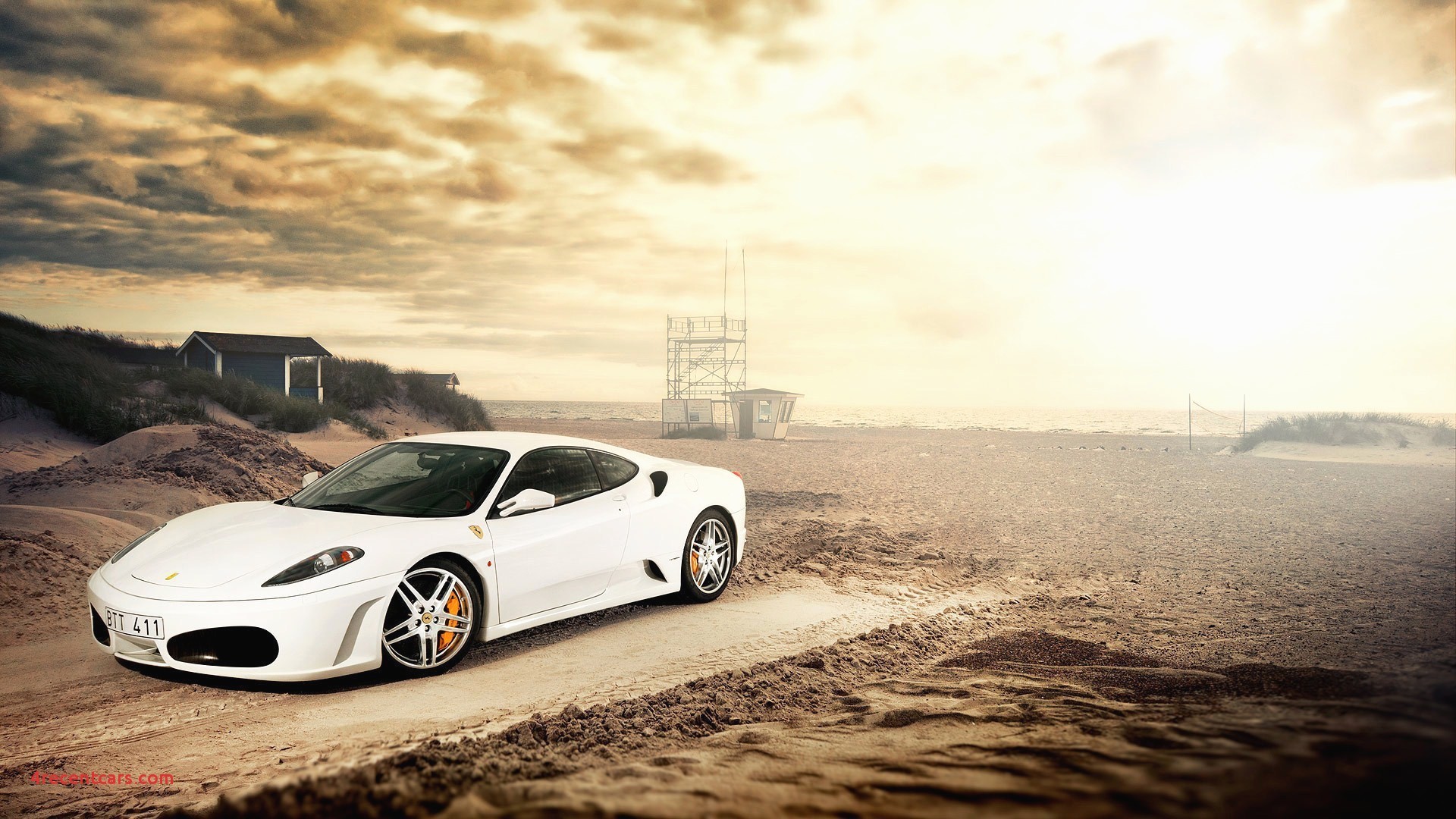 1920x1080, Nice Cars Wallpapers Awesome Car Wallpapers - Ferrari On The Beach - HD Wallpaper 