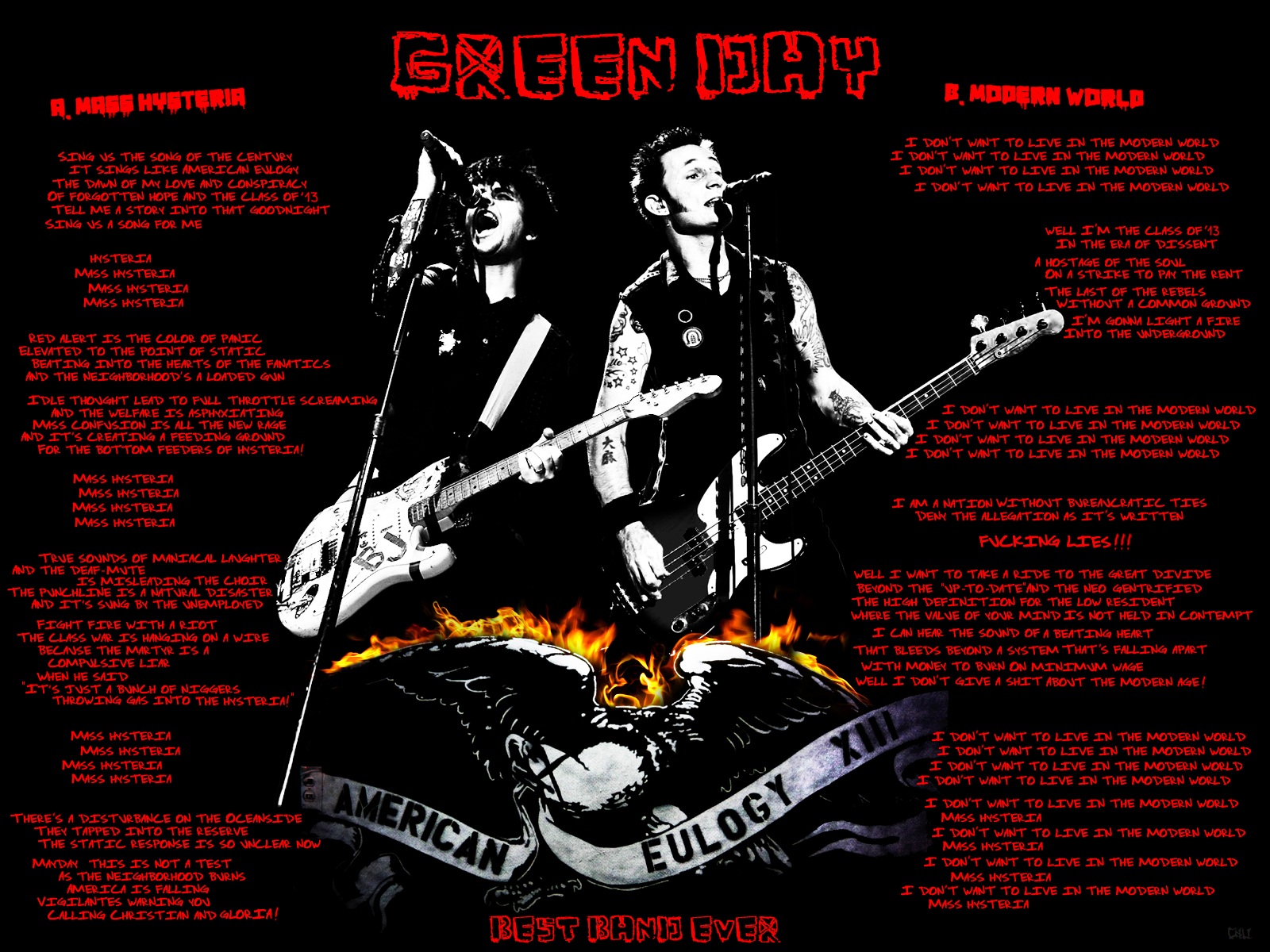 Download Free Green Day Background - Green Day Lyric Background - HD Wallpaper 