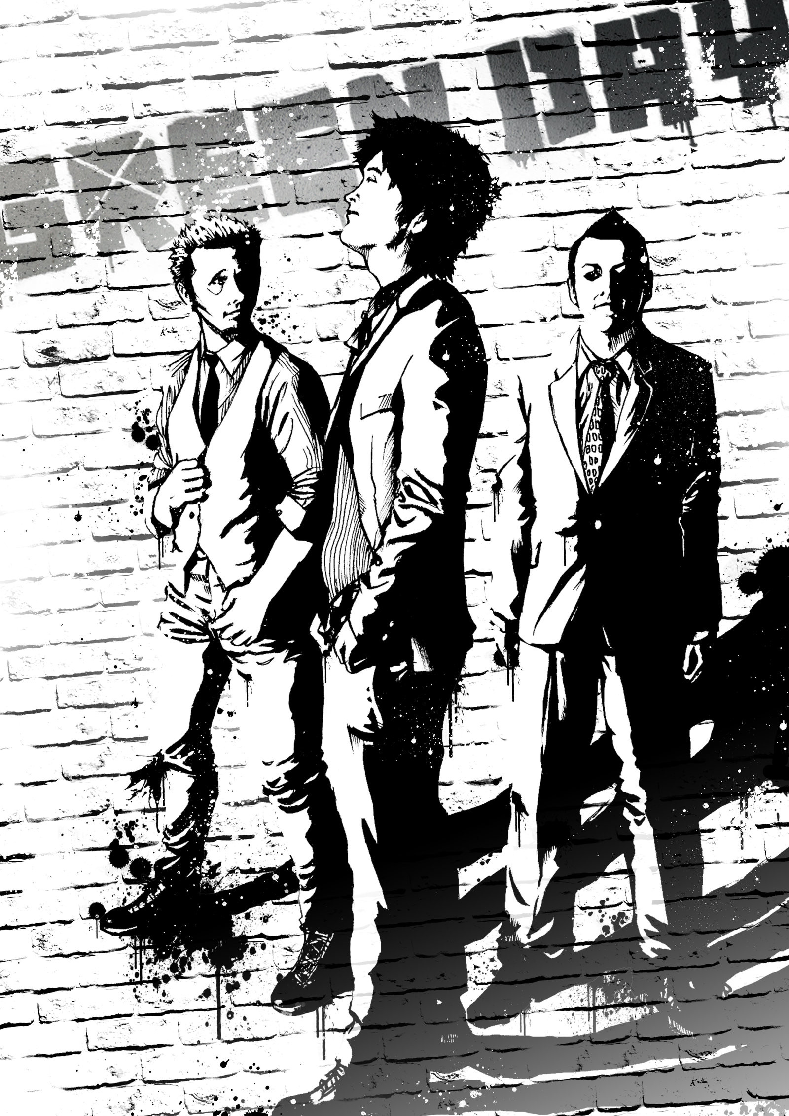 Green Day Art Anime Black Hd Wallpaper 
 Data Src Best - Green Day Background Iphone - HD Wallpaper 