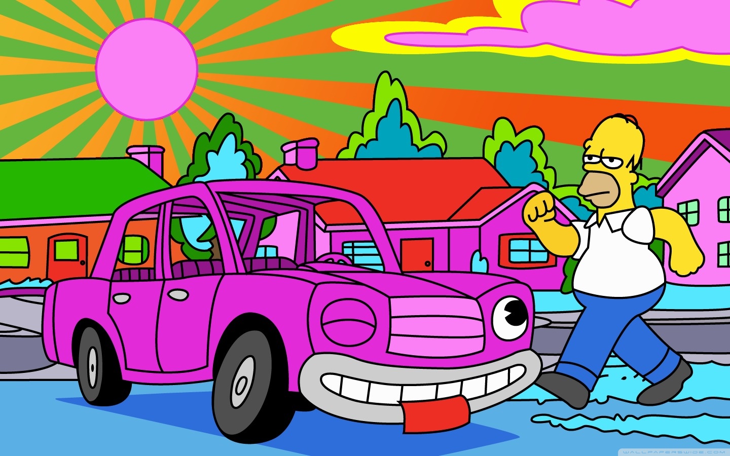 Homer Simpson No Carro - HD Wallpaper 