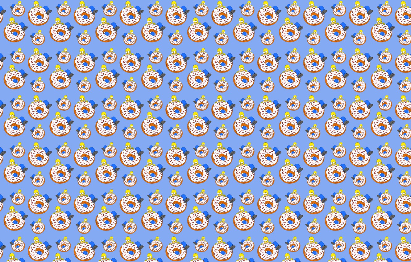 Photo Wallpaper White, Blue, Yellow, Food, The Simpsons, - Circle - HD Wallpaper 