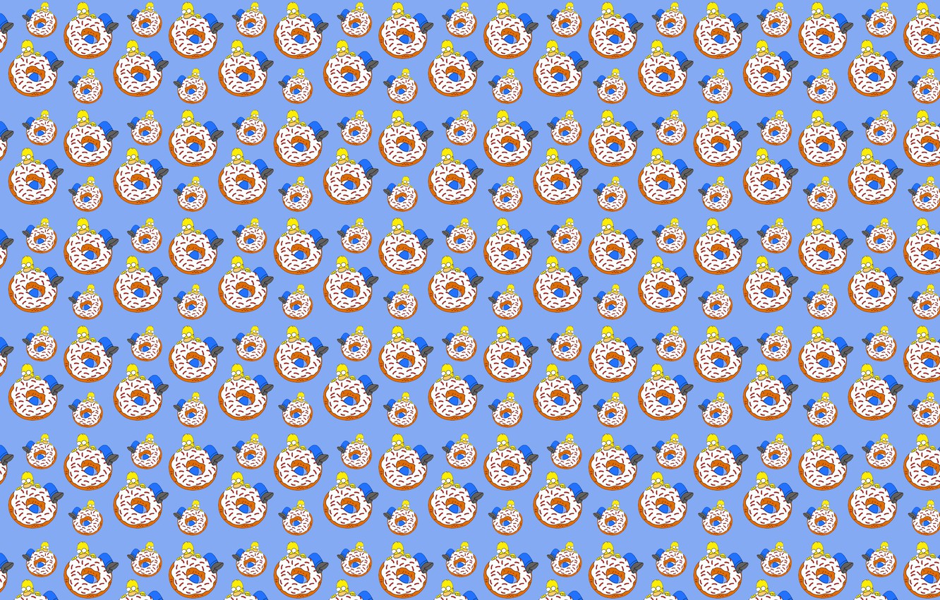 Photo Wallpaper White, Blue, Yellow, Food, The Simpsons, - Circle - HD Wallpaper 
