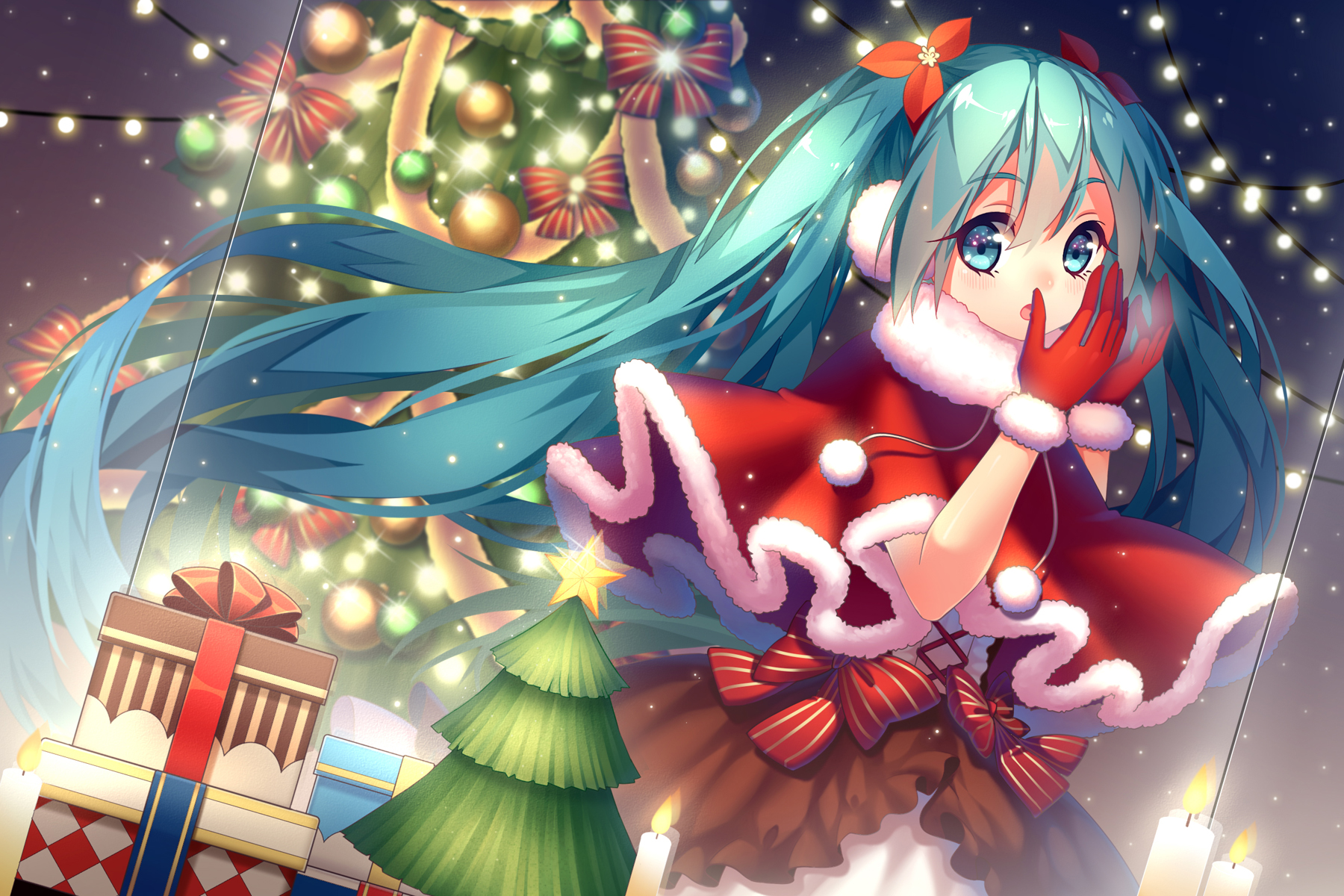 Hd Cute Anime Christmas Pictures - Anime Christmas Wallpaper Hd - HD Wallpaper 