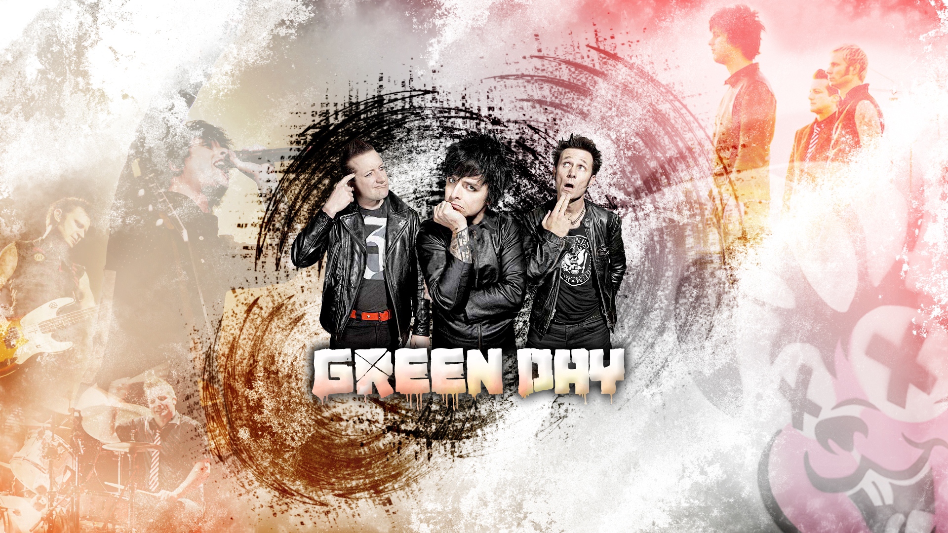 Wallpaper Green Day, Band, Graphics, Letters, Finger - HD Wallpaper 