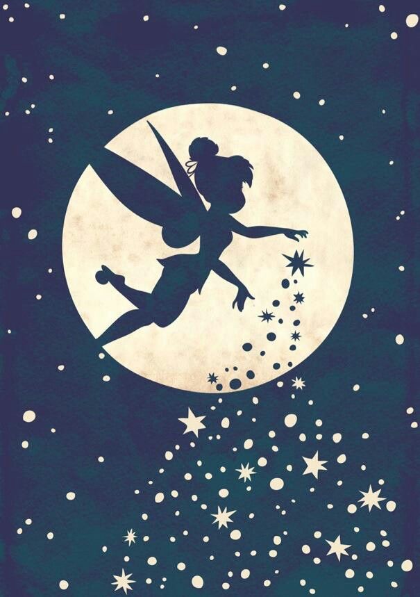 Wallpaper, Tinkerbell, Disney - Tinkerbell On The Moon - HD Wallpaper 