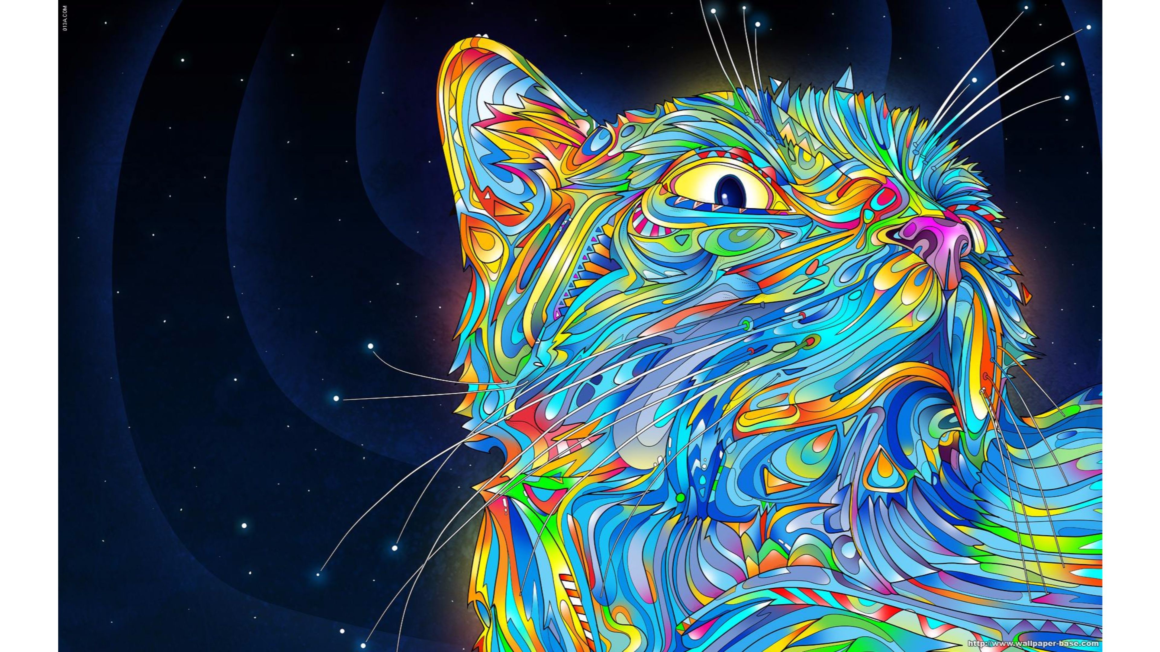 3840x2160, Cool Cat Abstract 4k Wallpaper 
 Data Id - Trippy Cat - HD Wallpaper 