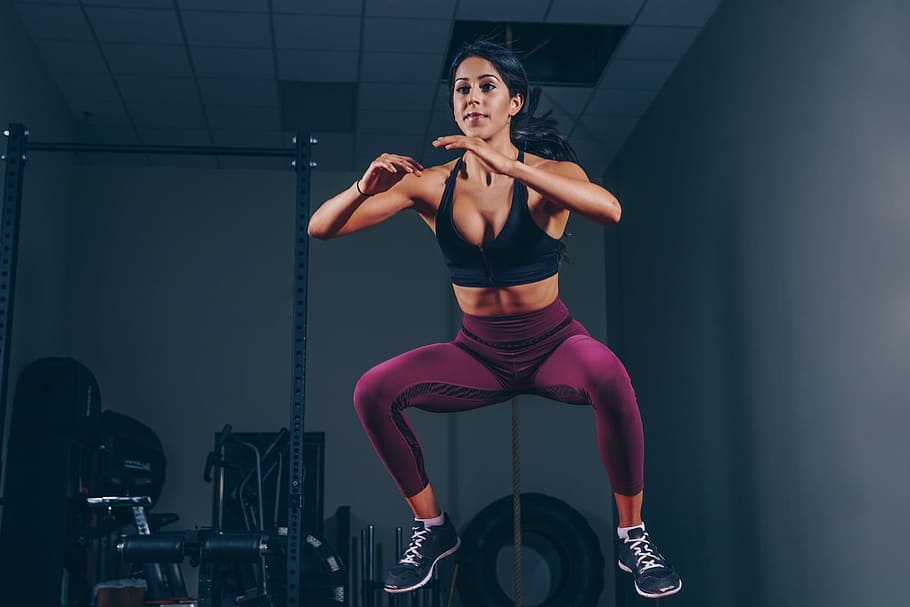 Woman Jumping Workout Photo, Fitness, Women, Sports, - Fitness Jumping - HD Wallpaper 