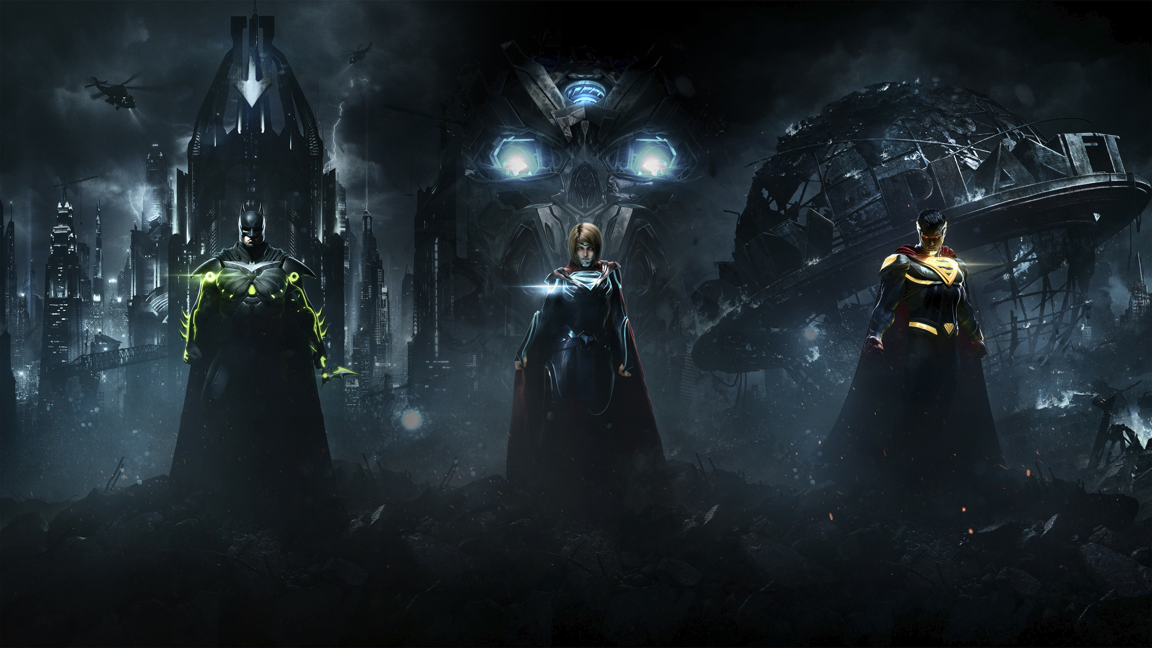 3840x2160, Injustice 2 Superman Supergirl Batman Combine - Injustice 2 - HD Wallpaper 
