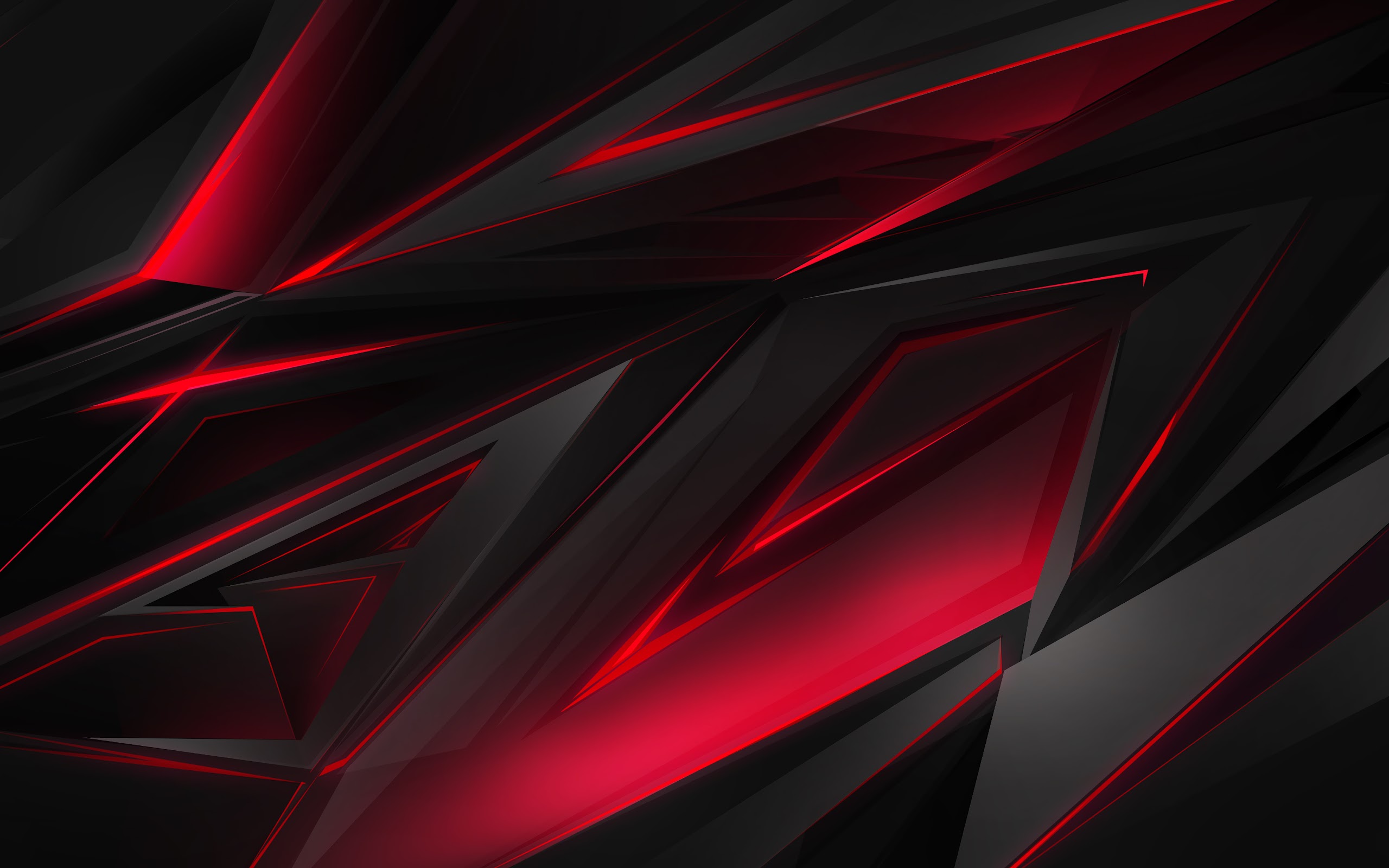 Black, Red, Abstract, Polygon, 3d, 4k, - Red Backgrounds - HD Wallpaper 
