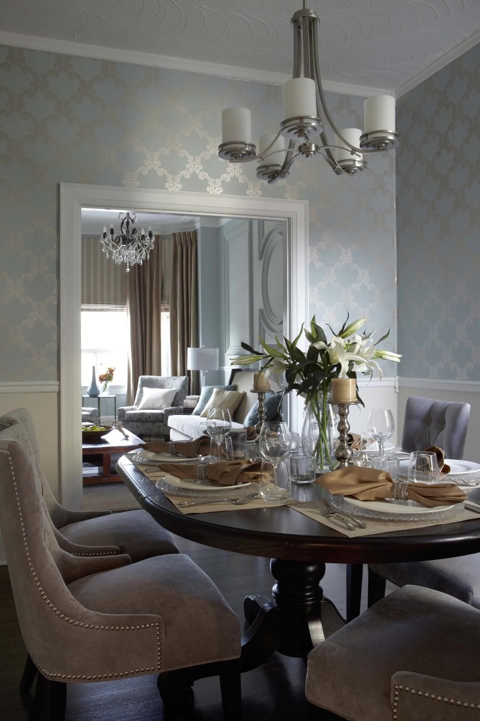 Wall Paper Dining Room - HD Wallpaper 