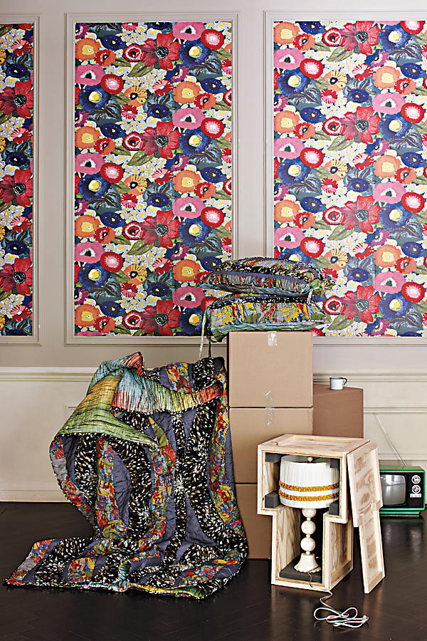 Bold Wallpaper From Anthropologie - Anthropologie Blazing Poppies - HD Wallpaper 