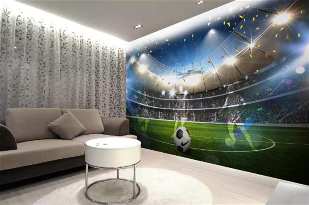Quarto Parede De Adesivo Campo De Futebol - HD Wallpaper 